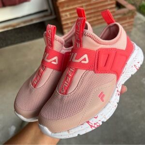 Fila Girls Landbuzzer splatter pink Trainers Sneakers toddler Shoes 12 Us NEW